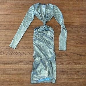 Nevaeh Paris Silver Metallic Dress